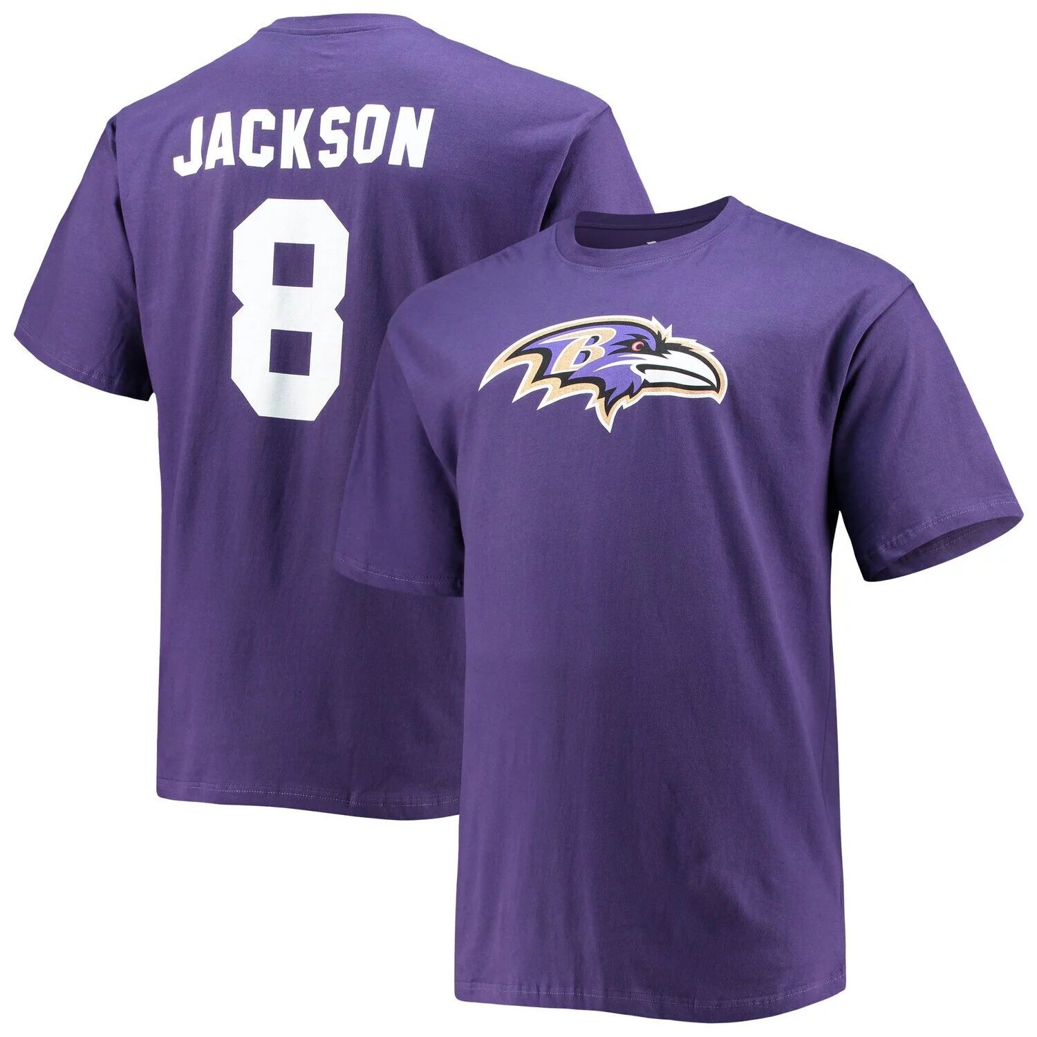 

Мужская фиолетовая футболка с логотипом Lamar Jackson Baltimore Ravens Big & Tall с именем и номером игрока Fanatics, Фиолетовый, Мужская фиолетовая футболка с логотипом Lamar Jackson Baltimore Ravens Big & Tall с именем и номером игрока Fanatics