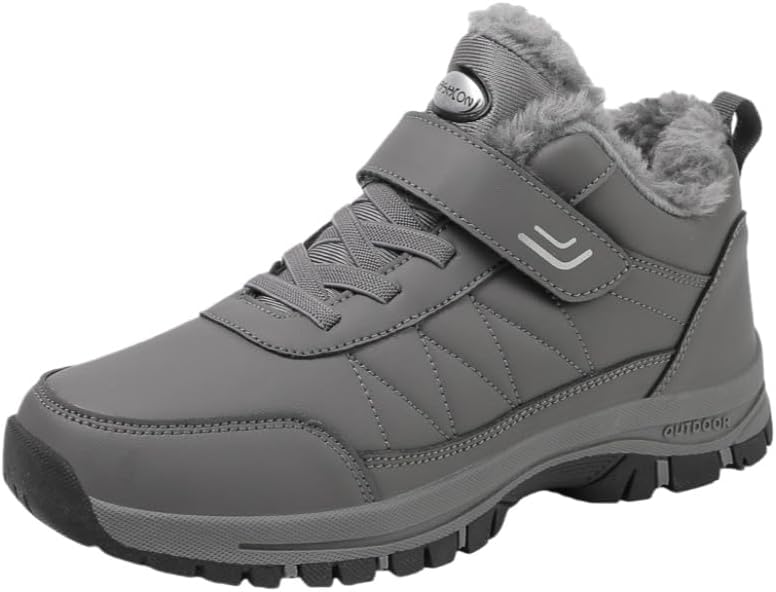 

Удобные толстые и теплые мужские спортивные обувь - высокие повседневные хлопковые кроссовки. Внутренняя подкладка мягкая и противоскользящая. Это обувь для прогулок Fmshi, серый