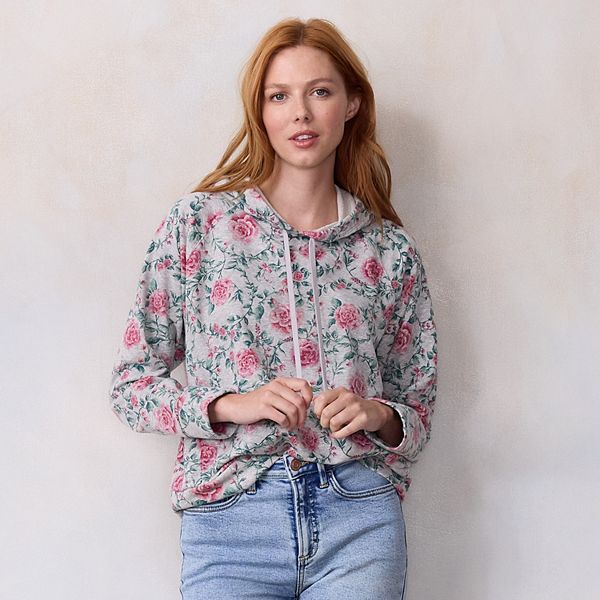 

Женский худи с длинным рукавом Lc Lauren Conrad, Gray Rosalie Swirl