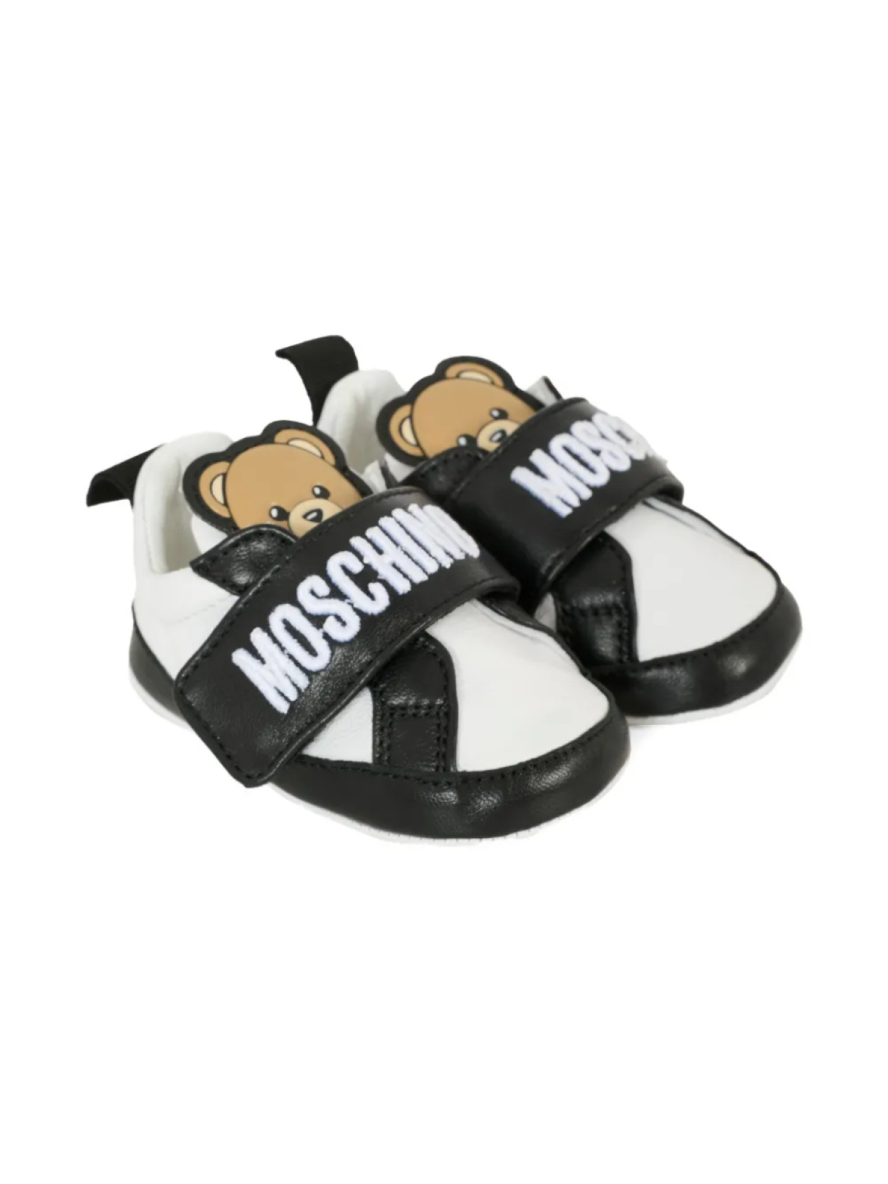 

Кроссовки Moschino Kids с ремешком-логотипом и рисунком в виде плюшевой игрушки, черный