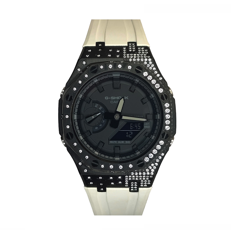 

CASIO Часы Men Liquid Crystal/Analog Dual Display Series Black Watch, Black Star Diamond White