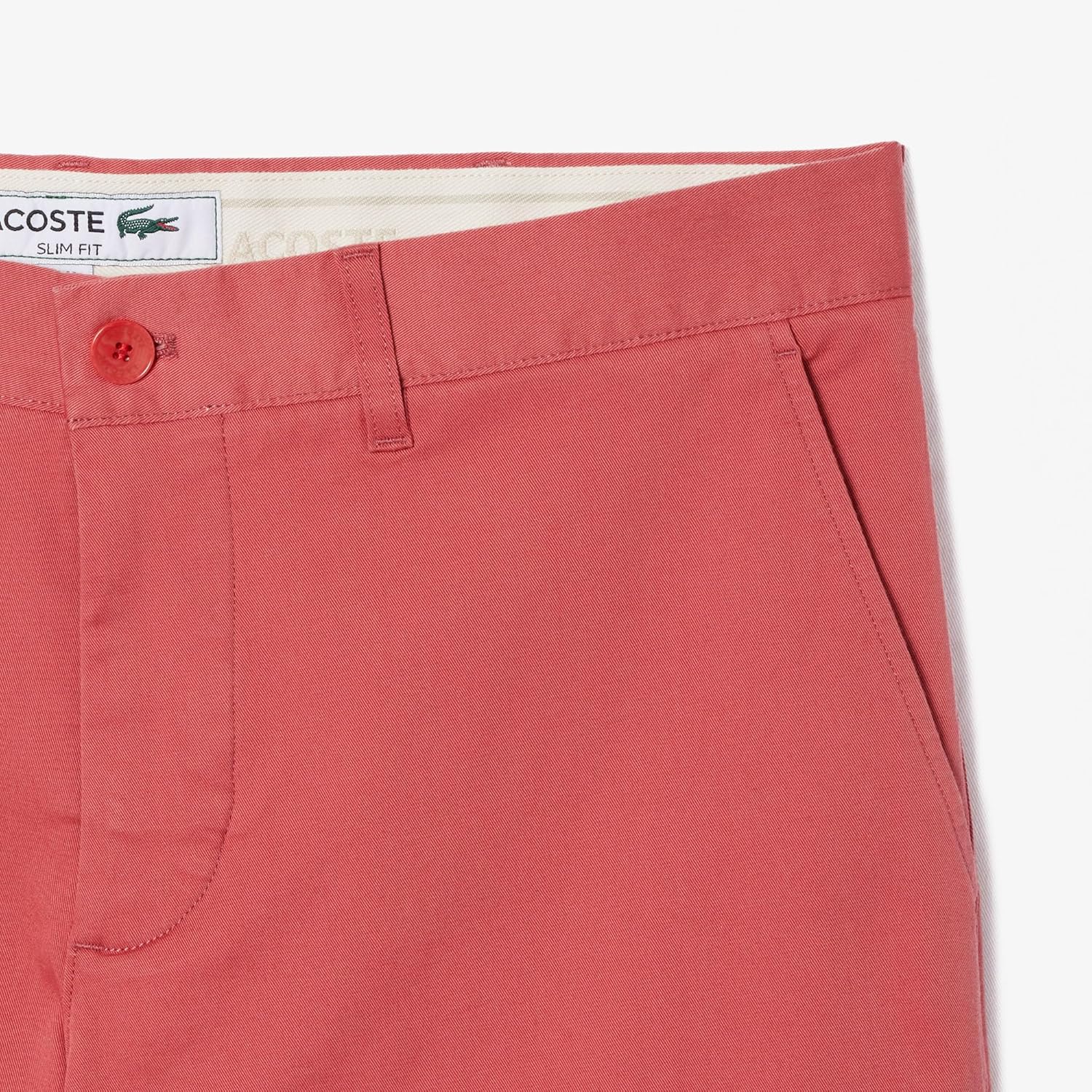 Lacorate мужские однотонные бермуды Slim Fit Lacoste, Sierra Red — фото 2