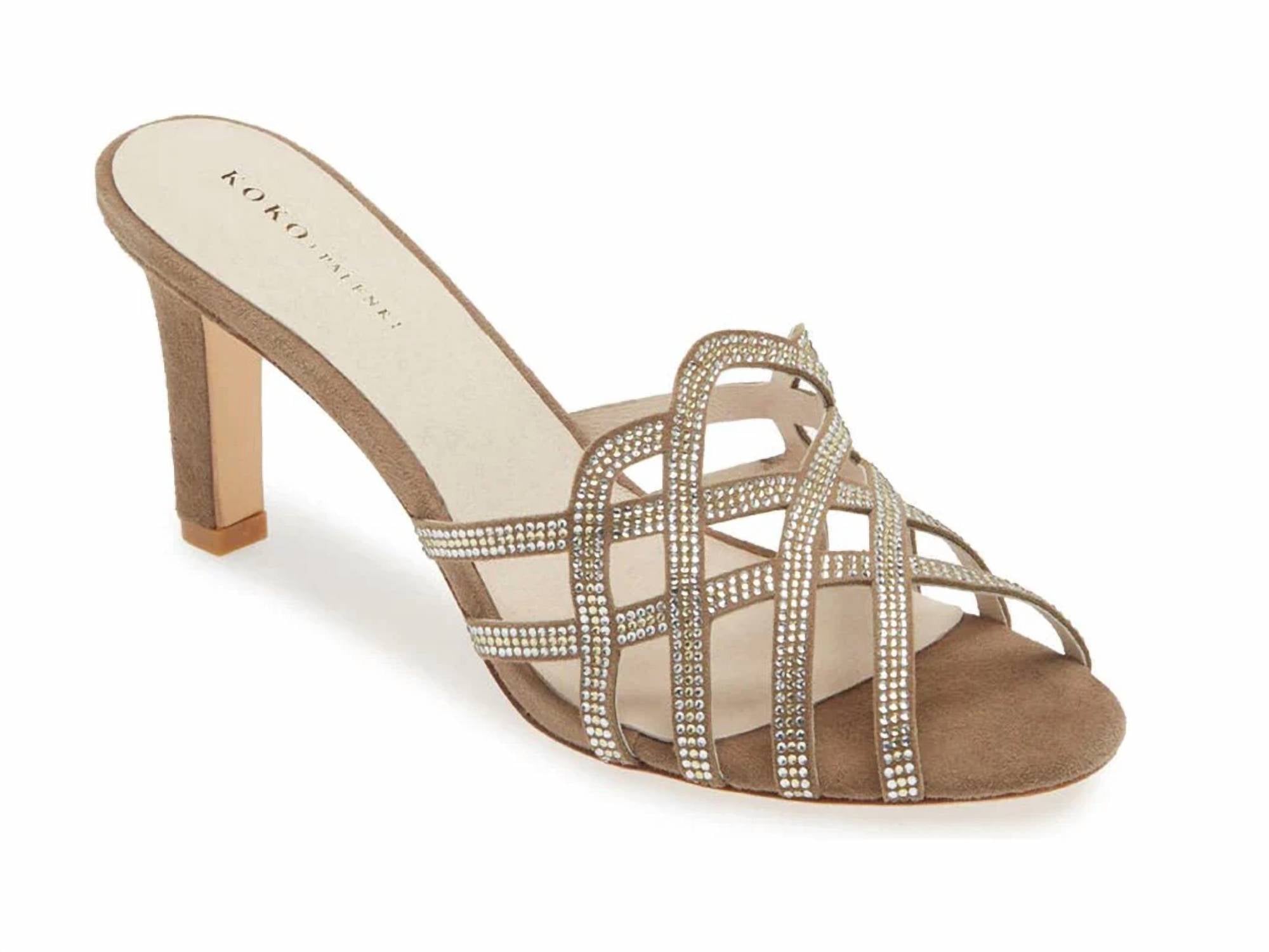Женские сандалии Savvy из замши цвета миндаля Koko + Palenki, цвет almond suede