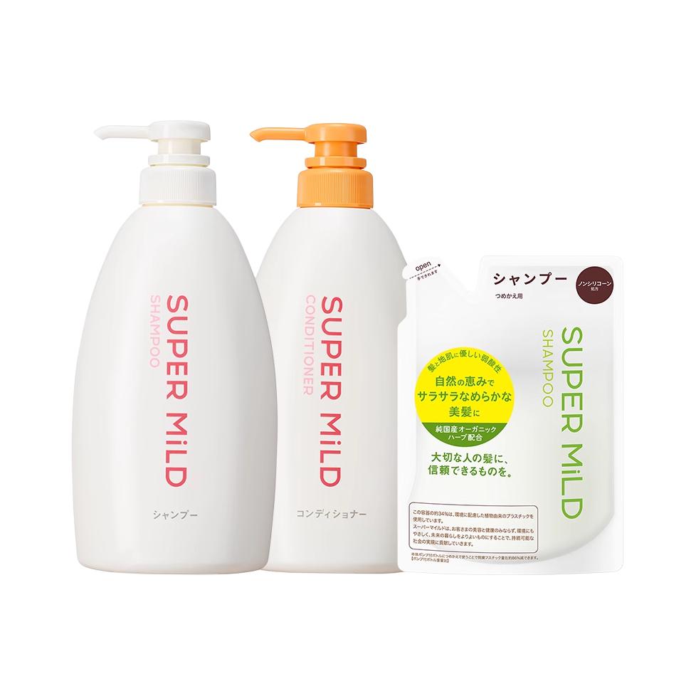 

Super Mild Shiseido Green Meadow аромат, набор шампуня и кондиционера глубокой очистки большой емкости 600мл*2