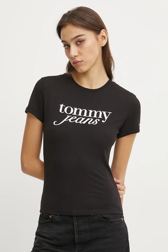 

Хлопковая футболка Tommy Jeans, черный