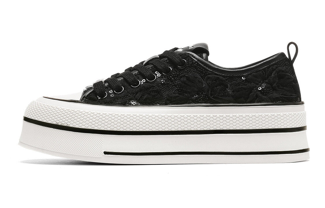 

Кроссовки CВ°BANNER Skateboard Shoes Women's Low-Top Black, Черный, Кроссовки CВ°BANNER Skateboard Shoes Women's Low-Top Black
