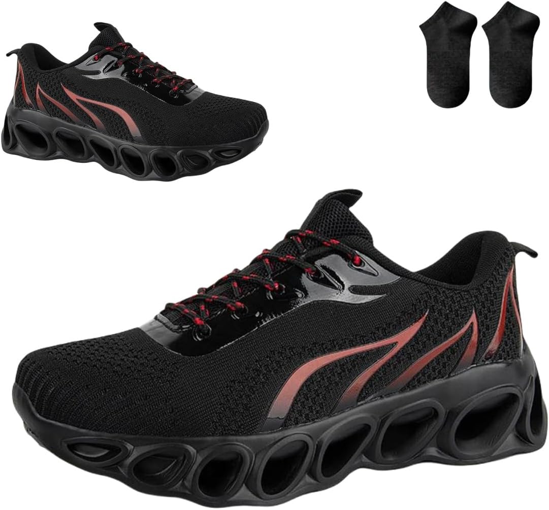 

Женские обувь Softsfeel для облегчения ходьбы, идеальная для прогулок, мужские ортопедические удобные кроссовки, противоскользящие с амортизацией Generic, черный/красный