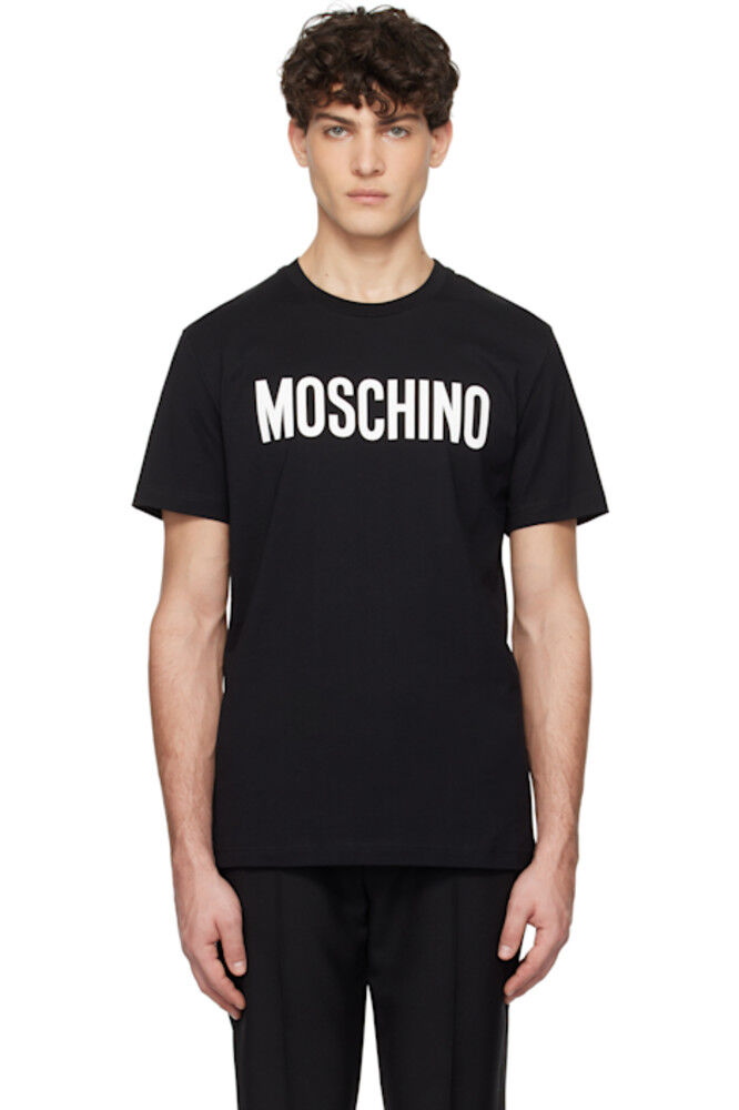 

Черная институциональная футболка «Moschino»