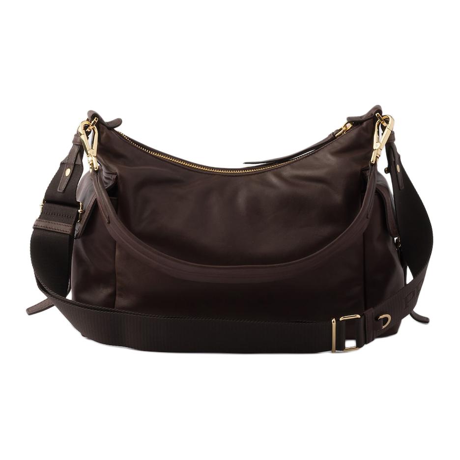 Исследуйте большую женскую сумку из овчины коричневого цвета PRADA, Set (Bag+Dust Bag) — фото 3