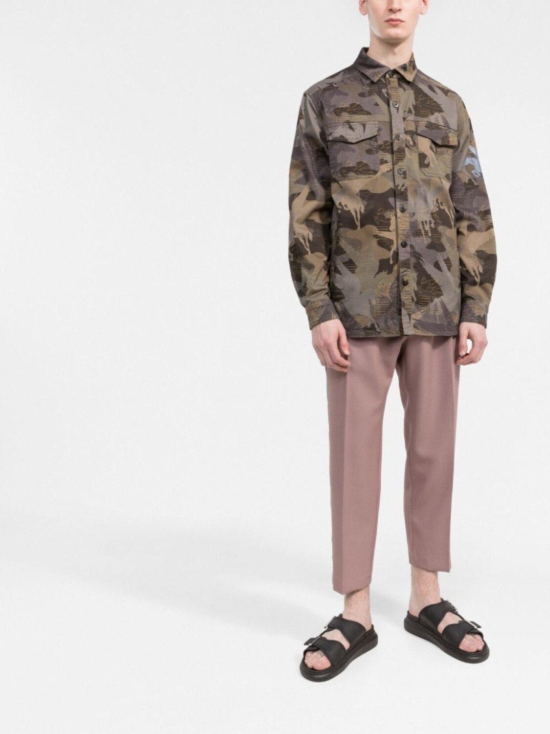 

ETRO рубашка с камуфляжным узором, зеленый