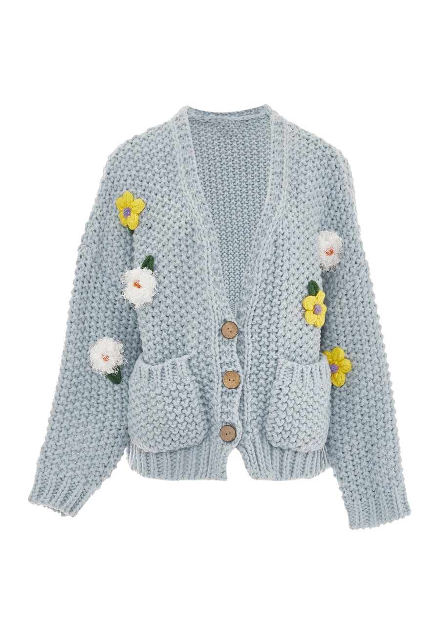

Вязаный кардиган ebeeza Knit Cardigan, дымно-синий