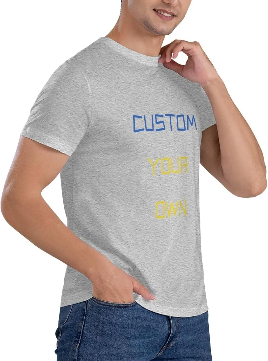 Футболка Customized с принтом спереди и сзади, Cotton, с фото и текстом — фото 3