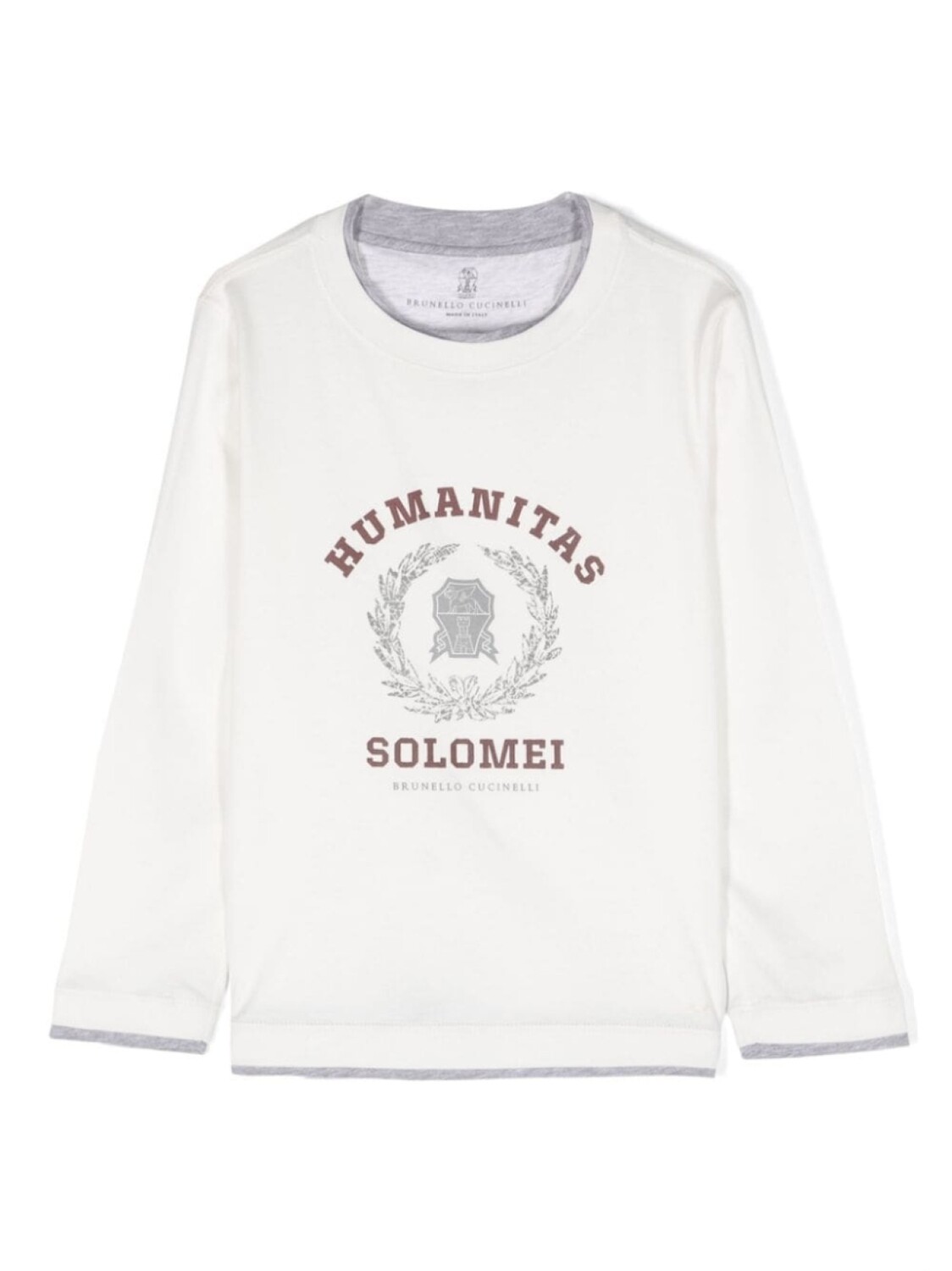 

Brunello Cucinelli Kids многослойная футболка с логотипом, белый