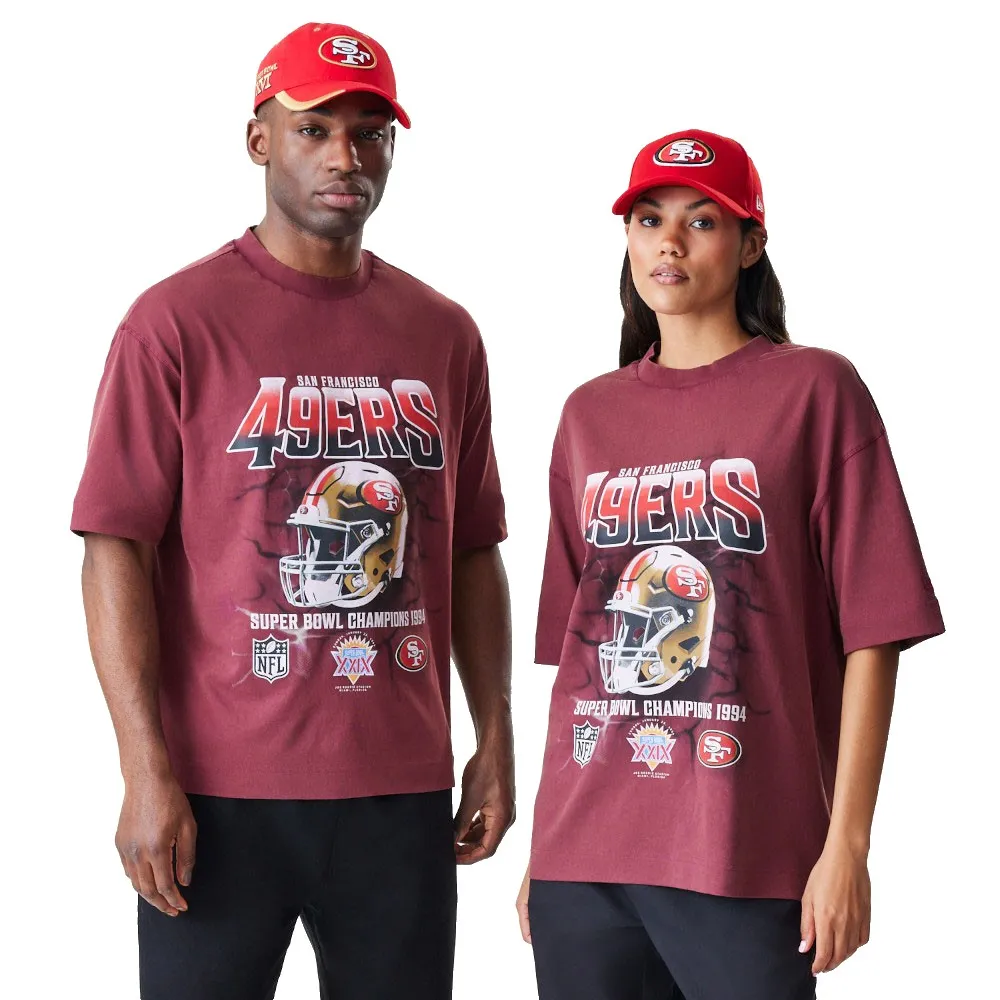 

Футболка с коротким рукавом New Era NFL Washed Boxy San Francisco 49Ers, красный