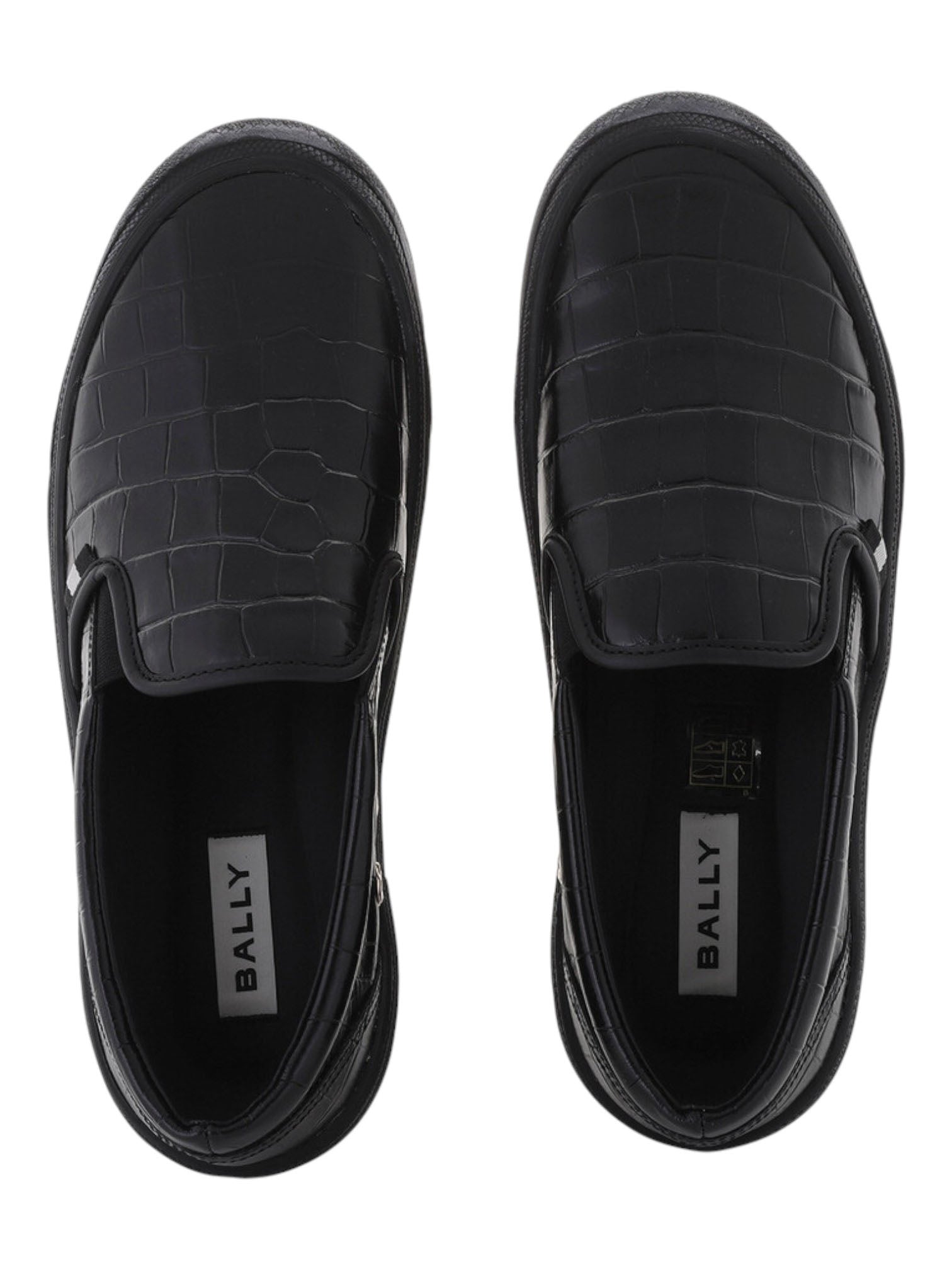 Bally Leory 6305333 Мужские черные кроссовки из тисненой кожи под крокодила — фото 2