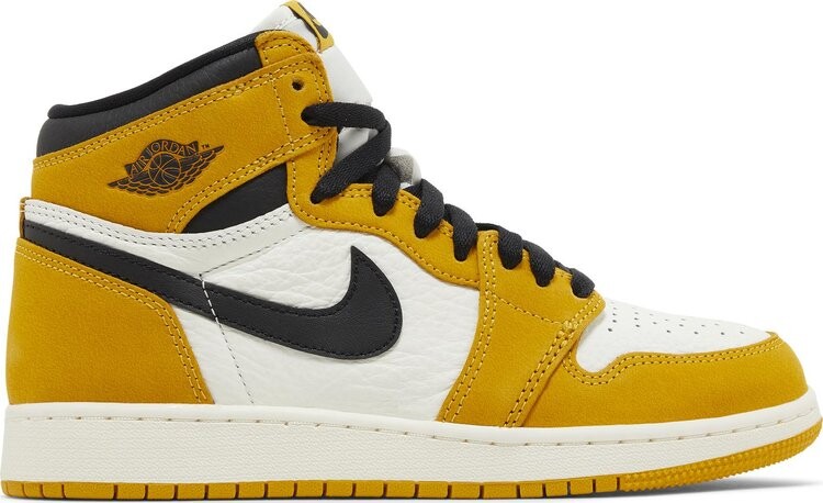 

Кроссовки Air Jordan 1 Retro High OG GS 'Yellow Ochre', желтый