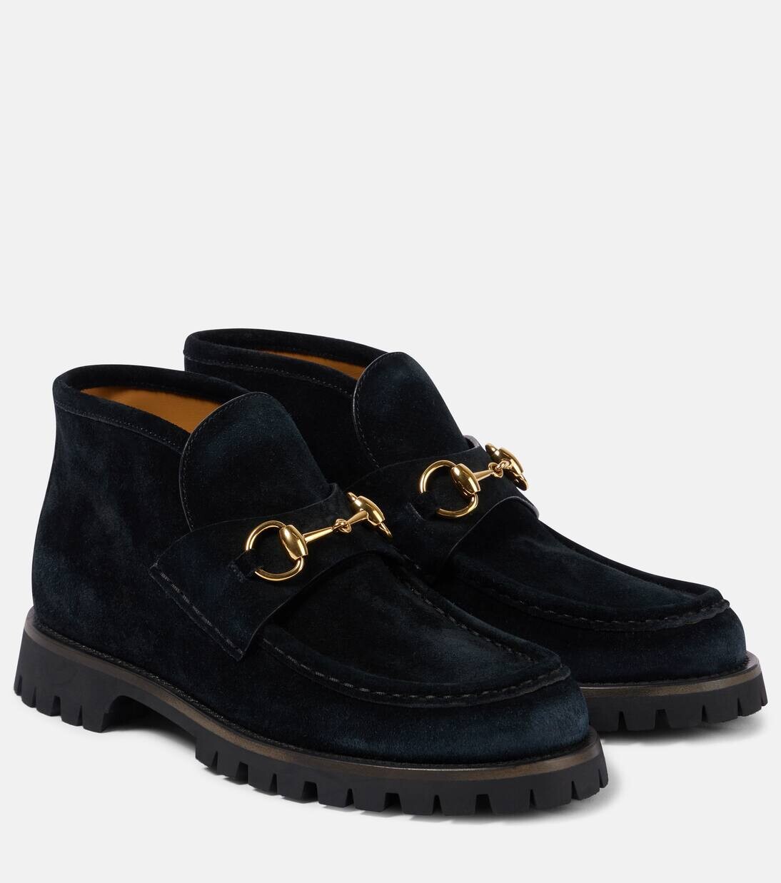 Замшевые ботильоны Horsebit Gucci, черный