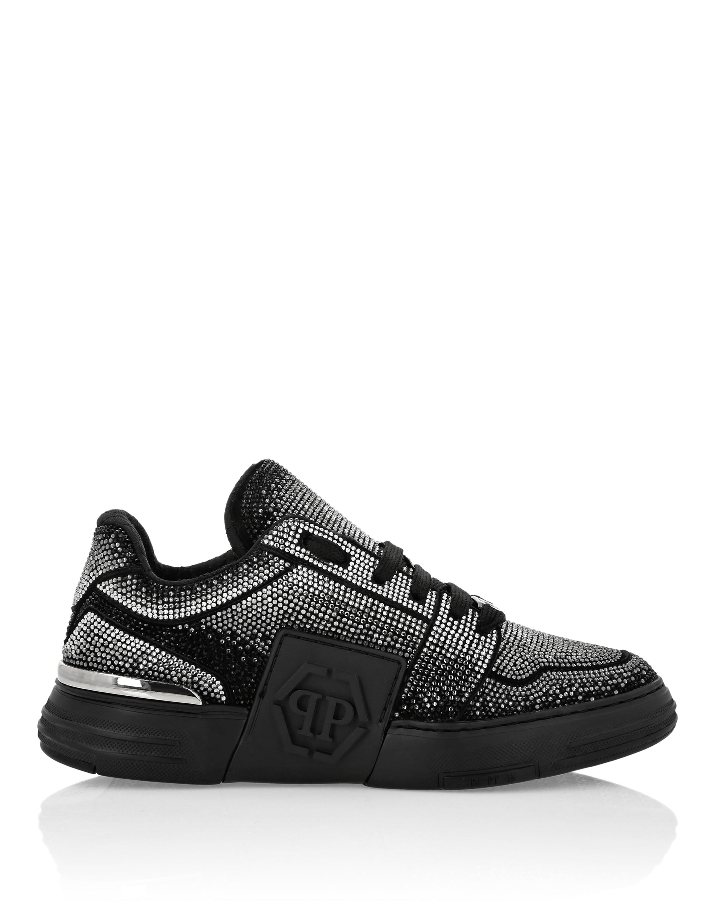 Замшевые кроссовки Lo-Top с кристаллами Strass Hexagon PHILIPP PLEIN, черный — фото 2