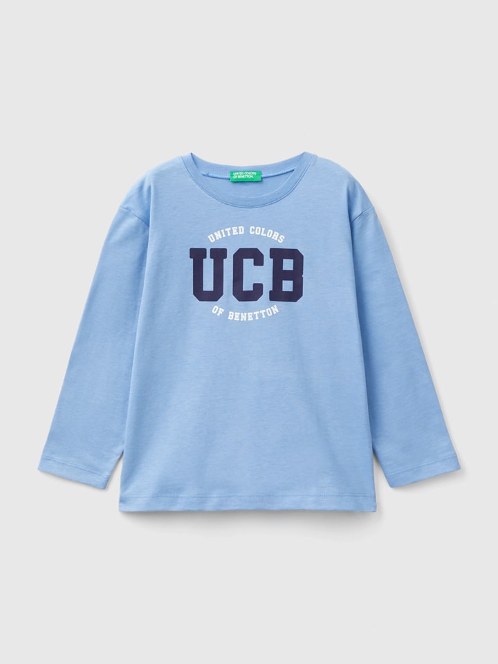 

Рубашка с длинным рукавом Benetton, светло-синий