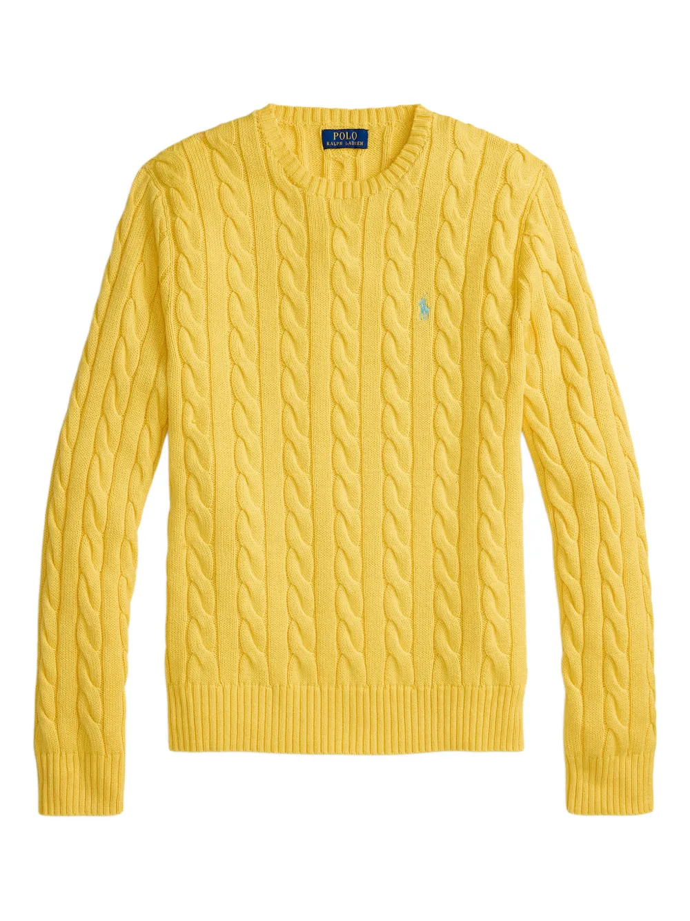 

Свитер фактурной вязки с вышивкой Polo Ralph Lauren, желтый