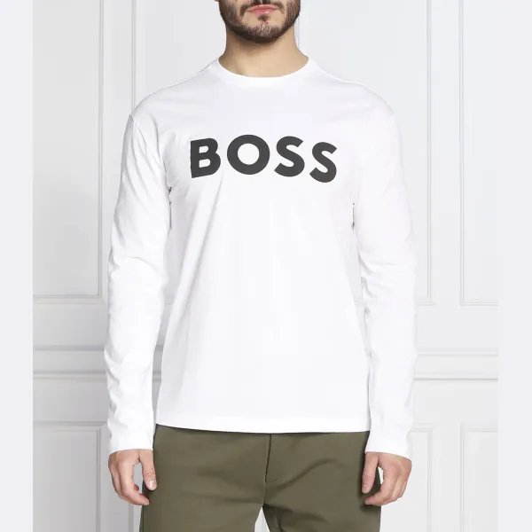 

Тон 1 с длинным рукавом стандартного кроя Boss, белый