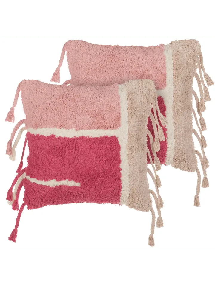

Декоративная подушка Beliani 2er Set Deko BISTORTA, цвет rosa/weiß
