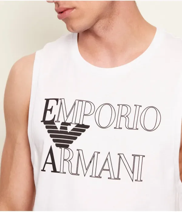 Майка regular fit Emporio Armani, белый — фото 4