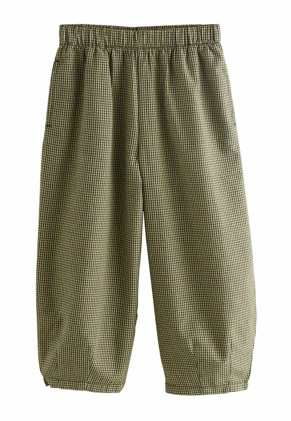 Брюки-Бочонки классического кроя без застежки Next, Olive Green Gingham