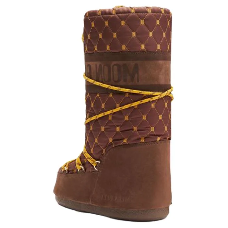 Icon Quilted Lace Up Snow Boots Moon Boot, коричневый — фото 4