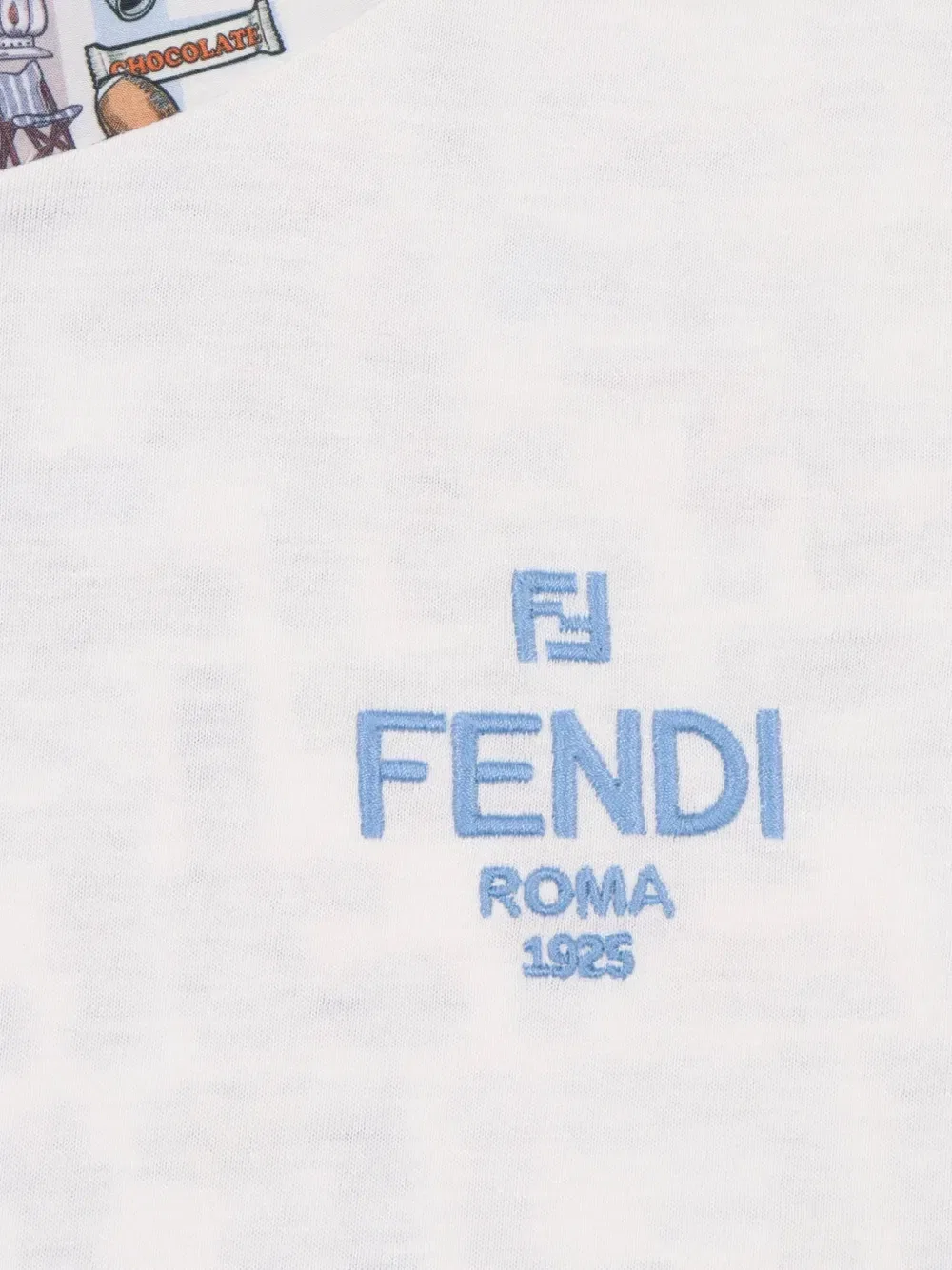 Базовая футболка Fendi Kids, белый — фото 3