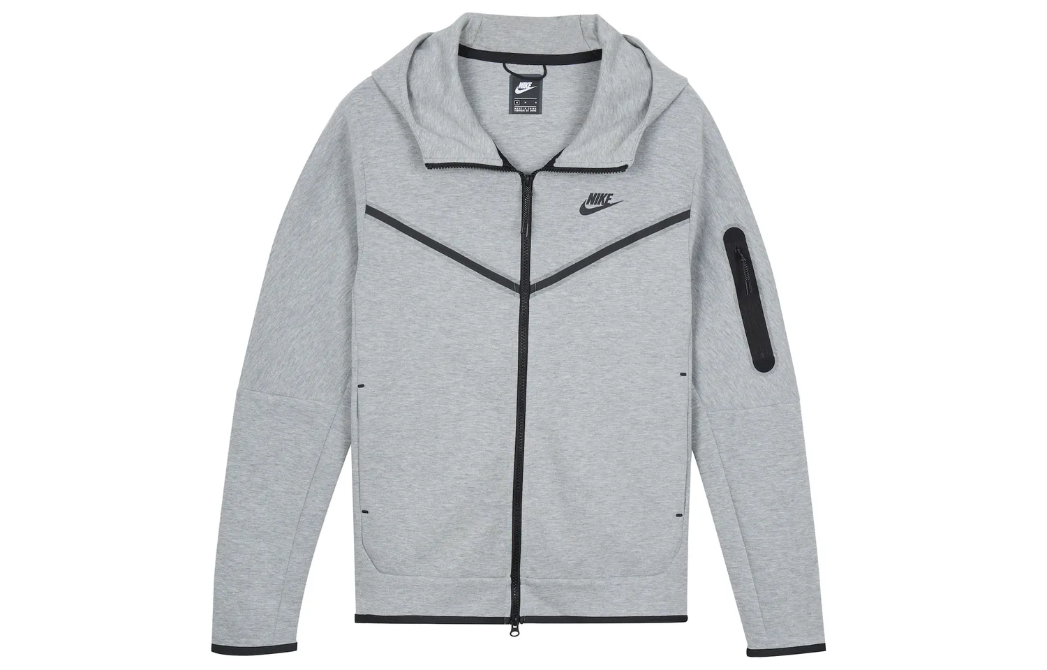 Толстовка с капюшоном на молнии Tech Fleece Asia Sizing Nike, темно-серый