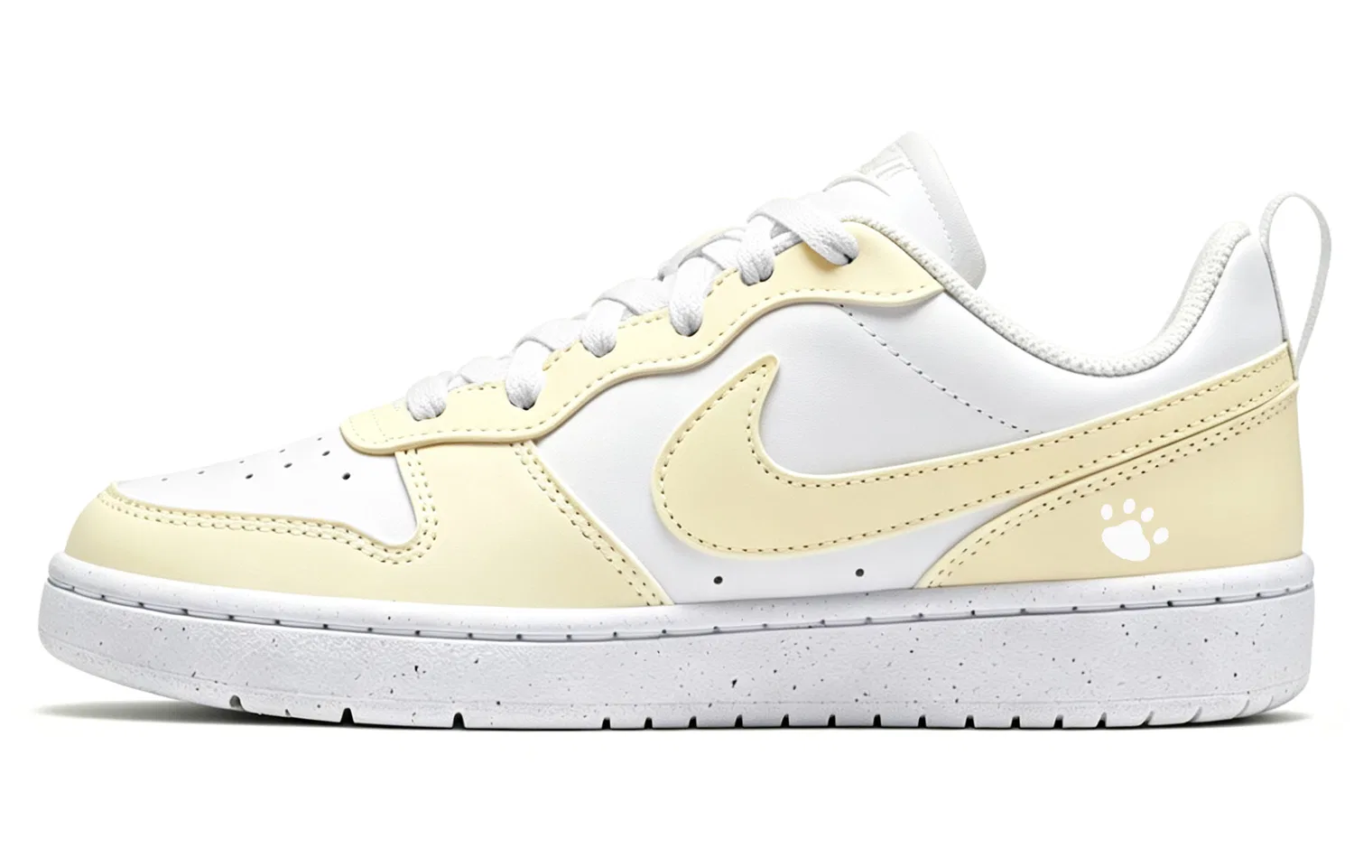 Кроссовки для скейтбординга Nike Court Borough Butter Cute Paw бело-желтые
