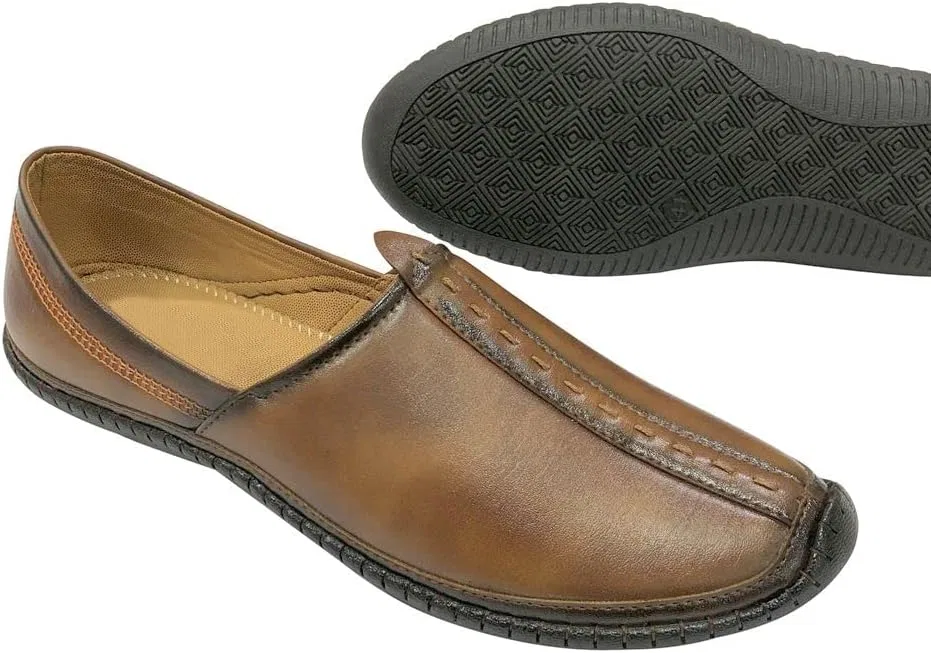 Shoe Bazar Мужские свадебные туфли-моджари в пенджабском стиле, кремового цвета, для жениха, традиционная индийская обувь, этнические пешаварские тапочки — фото 4