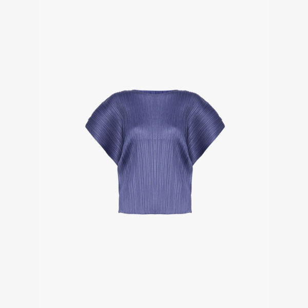 

Август вязаный топ с рукавами-крылышками Pleats Please Issey Miyake, синий