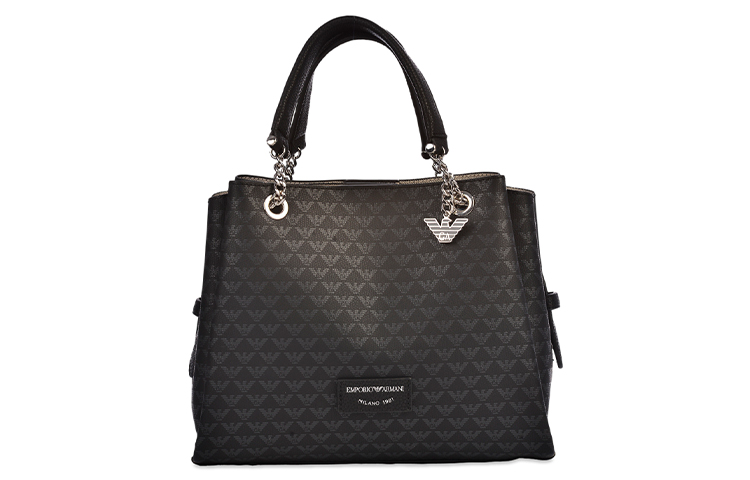 

EMPORIO ARMANI Миниатюрная кожаная женская сумка черного цвета