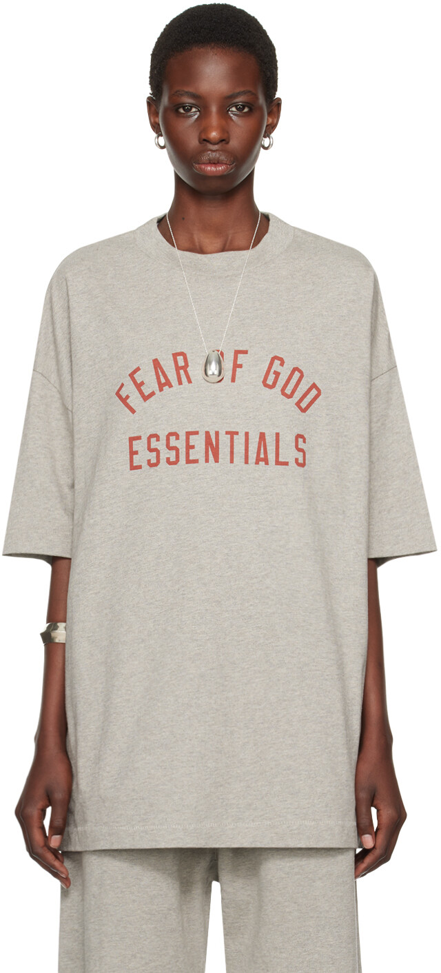 

Футболка Fear of God EENTIAL серая с круглым вырезом Fear of God ESSENTIALS, Dark heather