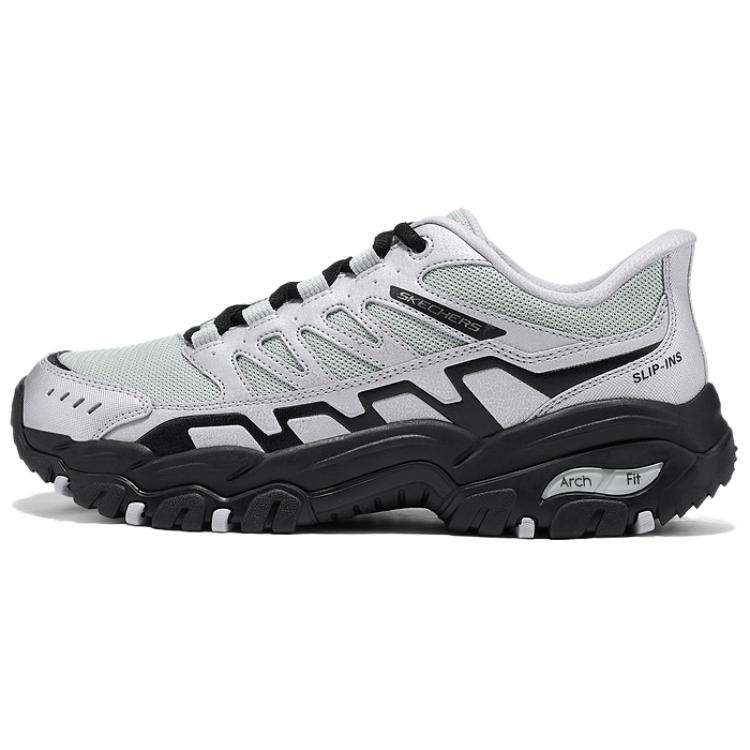 

Skechers Мужские износостойкие низкие походные ботинки для походов на открытом воздухе, серо-черные