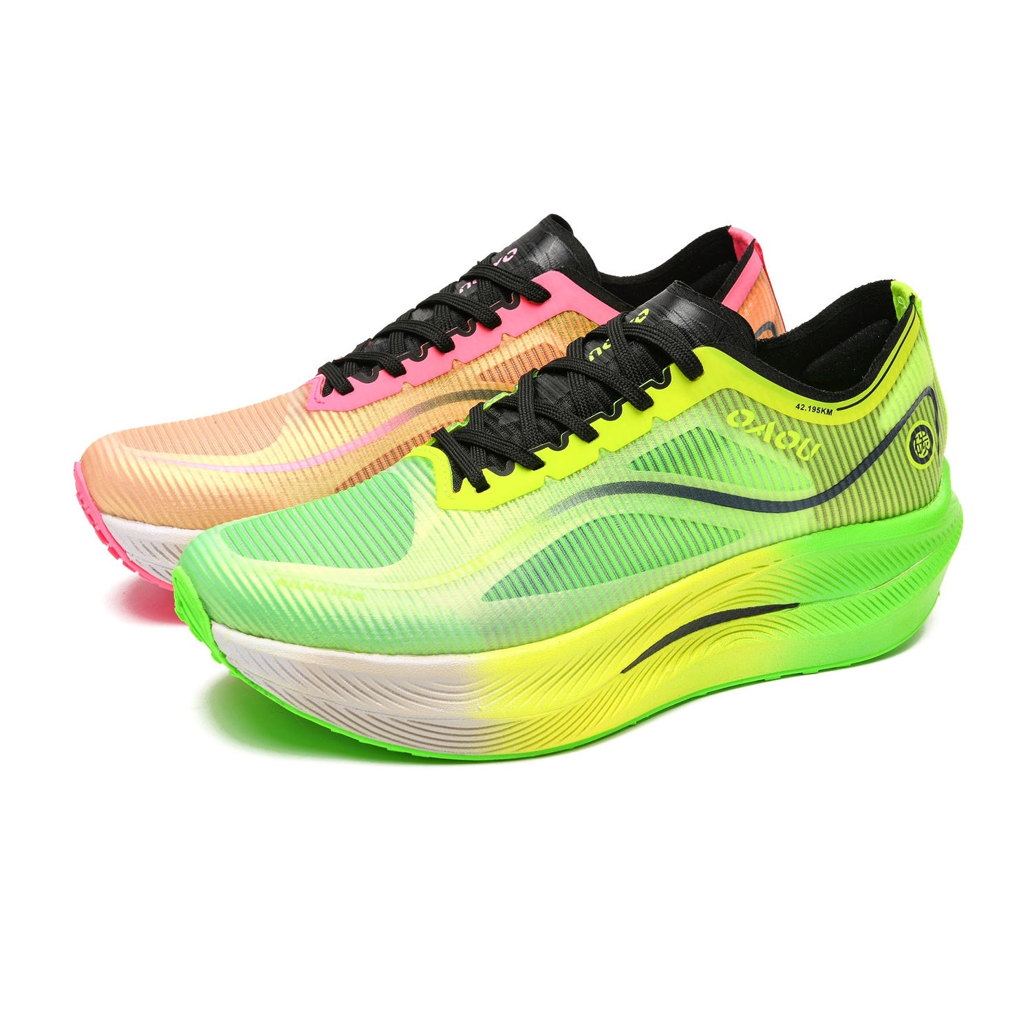

OAOU Разноцветные кроссовки унисекс зелёный и розовый, цвет Green Pink Mismatched