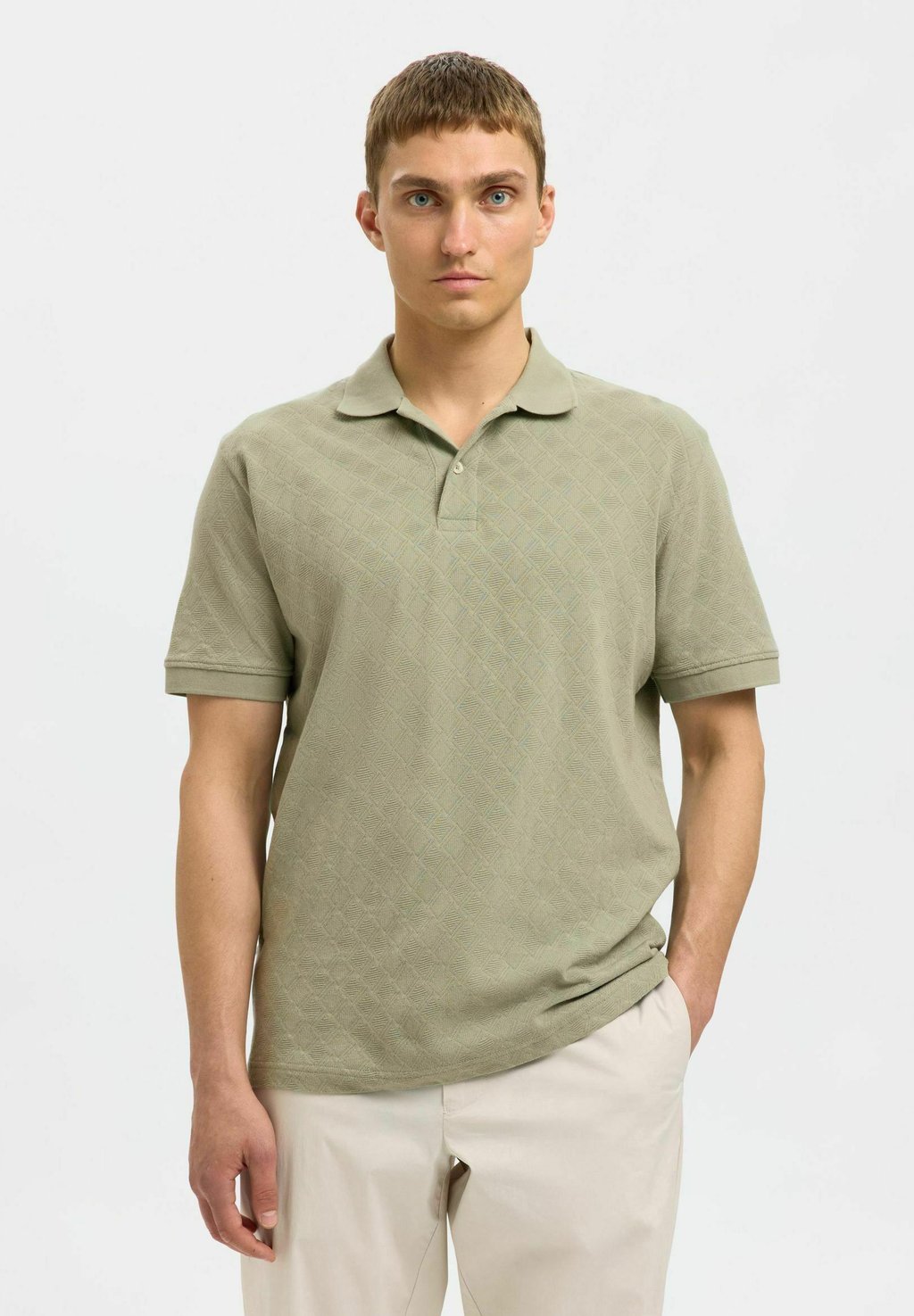 

Рубашка поло JACQUARD Selected Homme, светло-зеленый