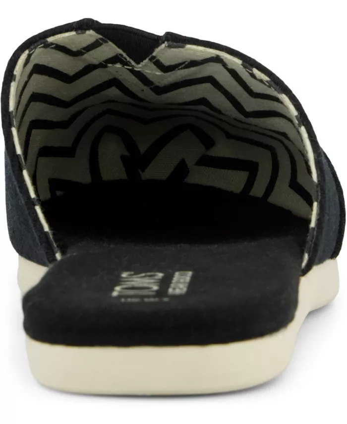 Женские альпаргаты-эспадрильи на плоской подошве без задника TOMS, черный — фото 3