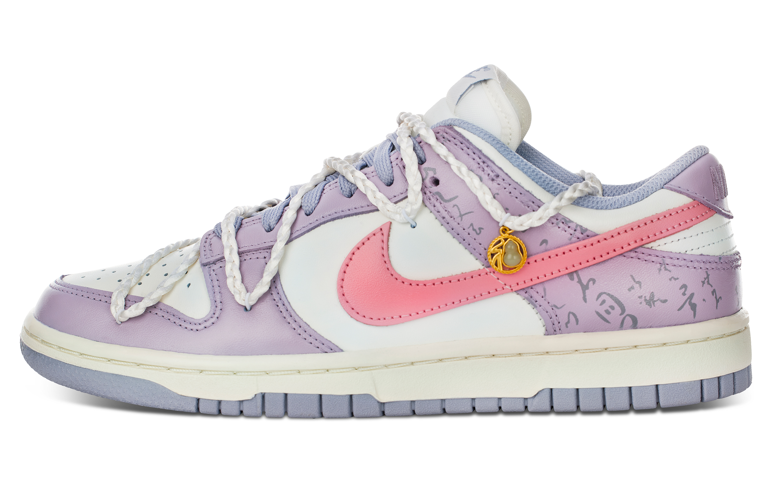 

Кроссовки Nike Dunk Skateboard Shoes Women's Low-Top Purple White