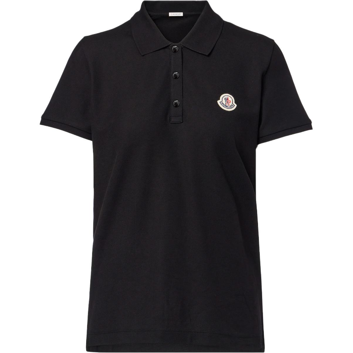 

Поло с коротким рукавом и нашивкой с логотипом Moncler, черный