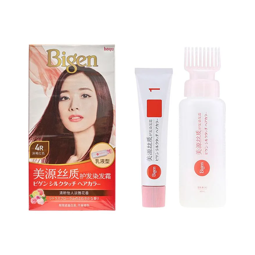 HOYU Крем-краска для волос Meiyuan Silk, маскирующая седину, 40 г + 60 мл, Silk Hair Dyeing Cream (4R) Dark Red 2 Boxes Included — фото 2