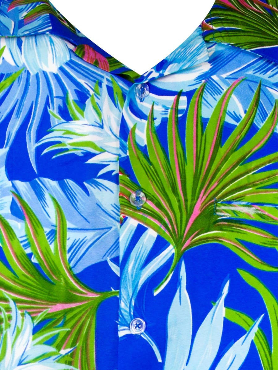 Рубашка на пуговицах классического кроя King Kameha Pineapple Leaves, синий — фото 3