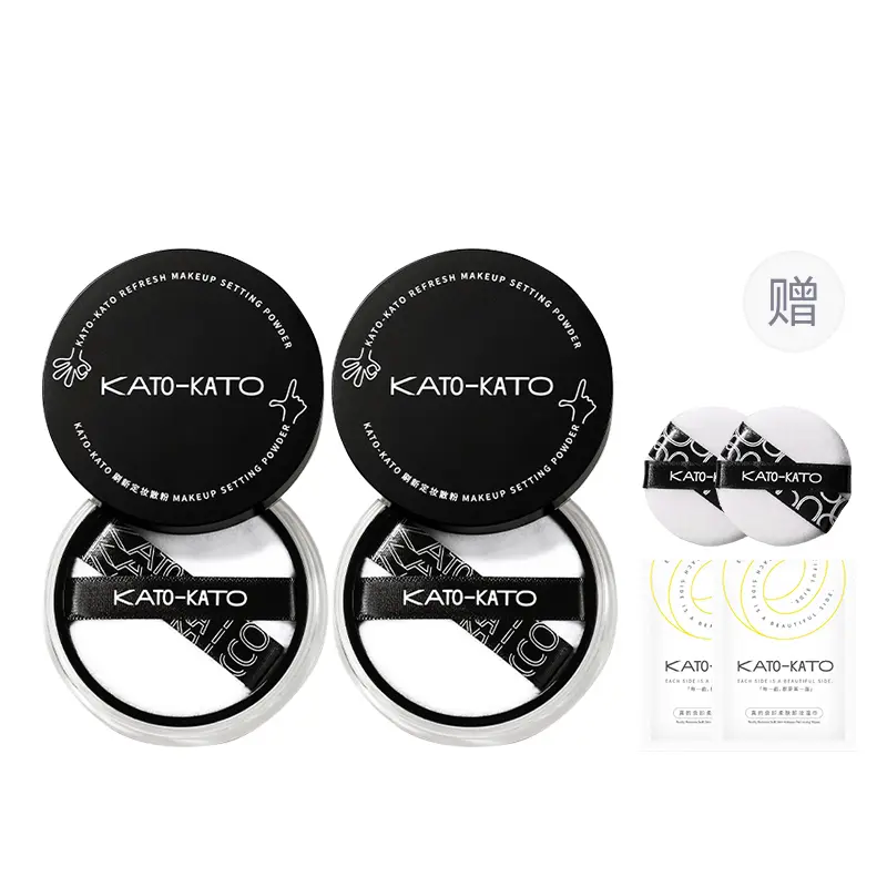 

KATO Box Limited Edition рассыпчатая пудра для контроля жирного блеска без следов выравнивание тона кожи 2 штуки в комплекте KATO-KATO