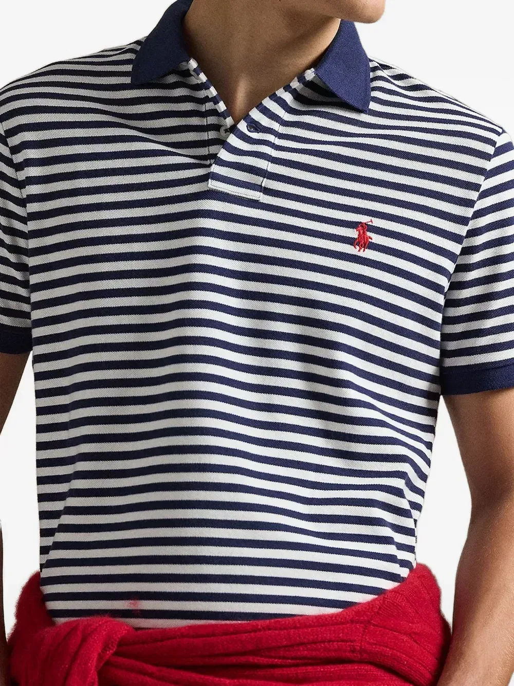 Полосатая рубашка поло Polo Ralph Lauren, синий — фото 4