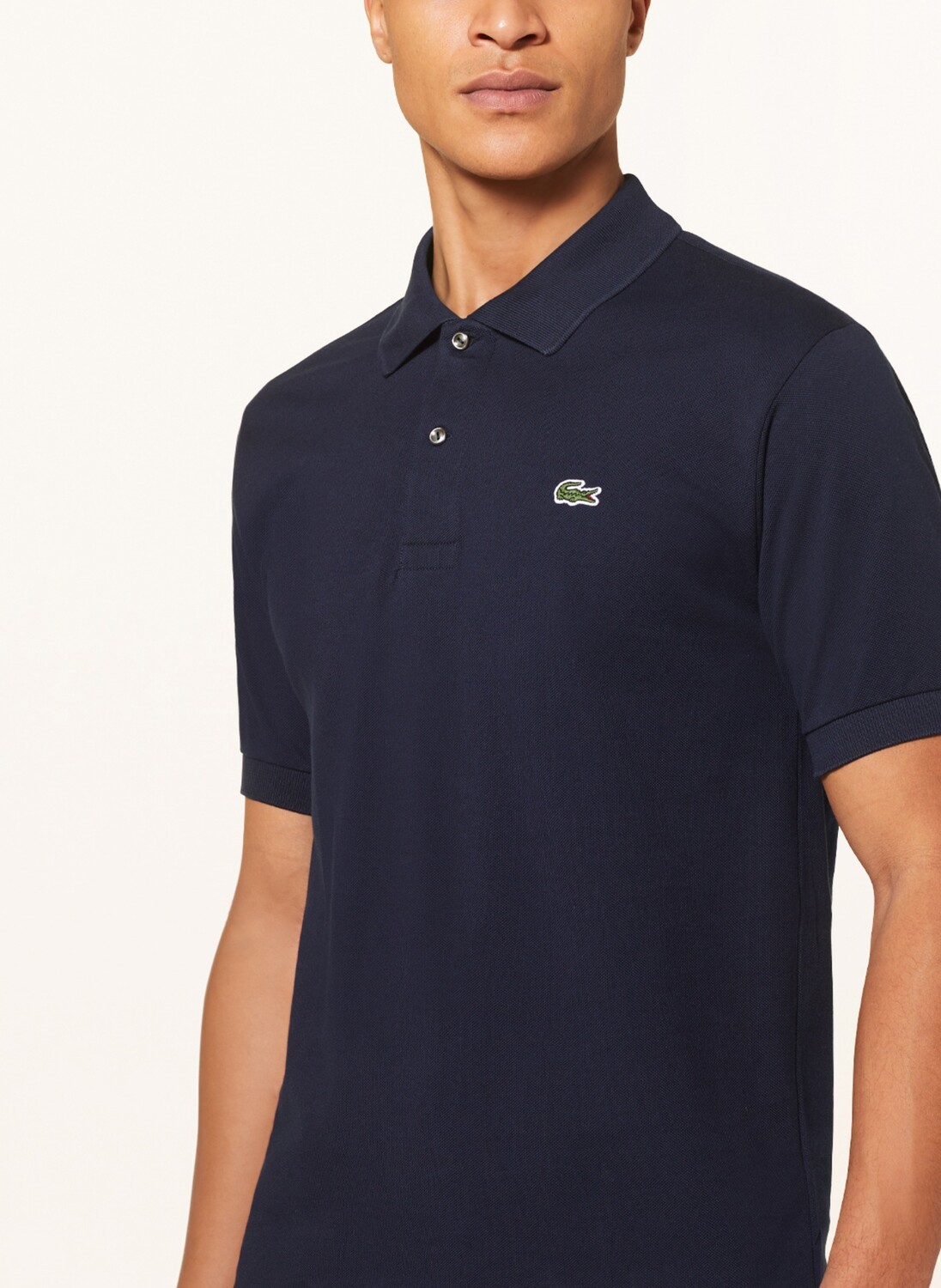 Классическая рубашка-поло из пике LACOSTE, цвет 166 NAVY BLUE — фото 4