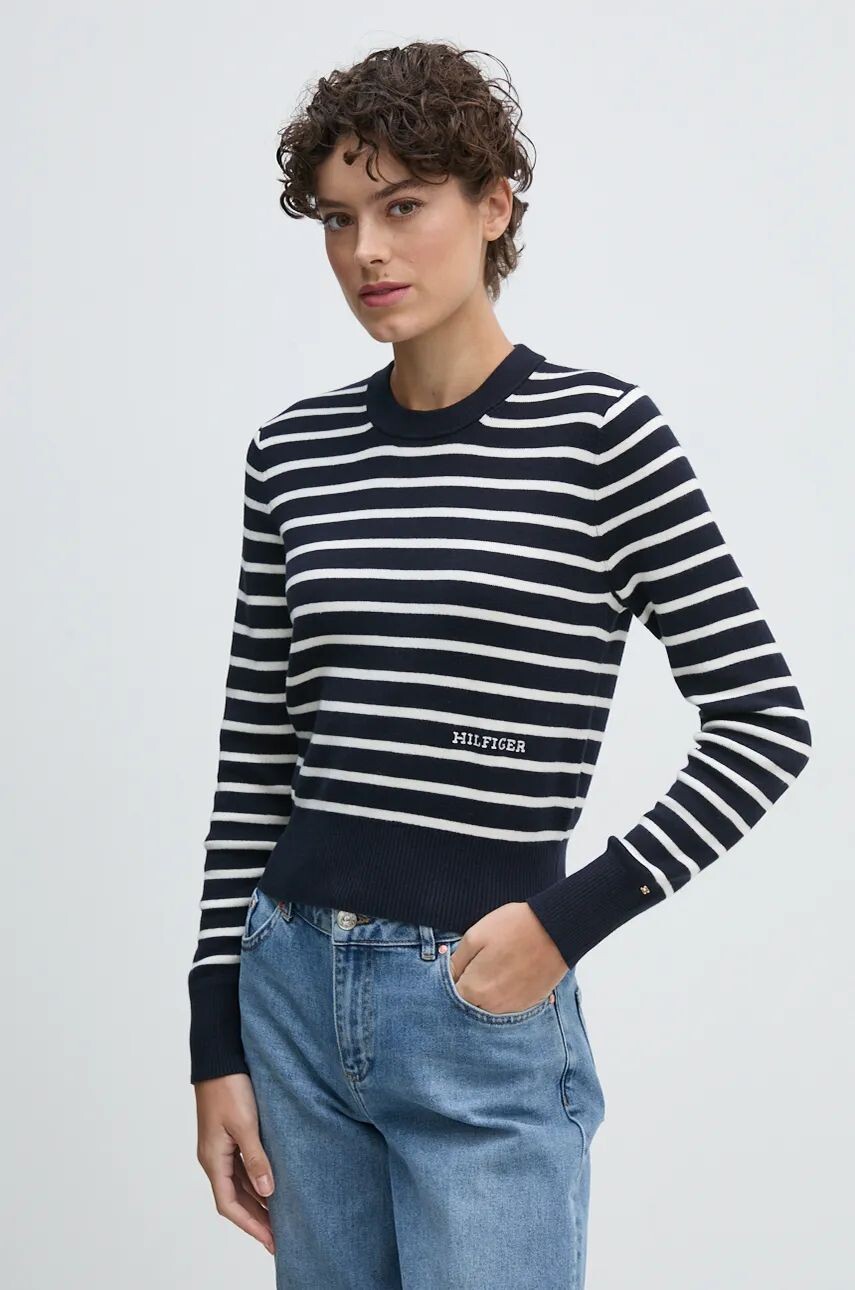 

Хлопковый свитер Tommy Hilfiger, темно-синий