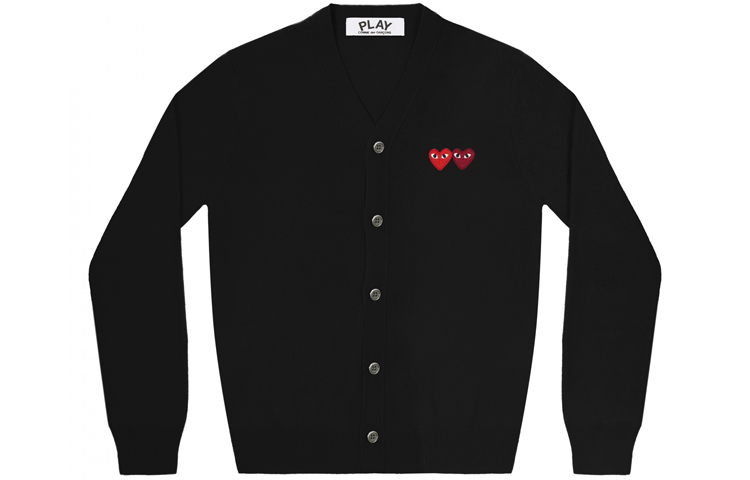 

Джемпер-кардиган с двойным сердцем Comme Des Garcons Play CDG Play