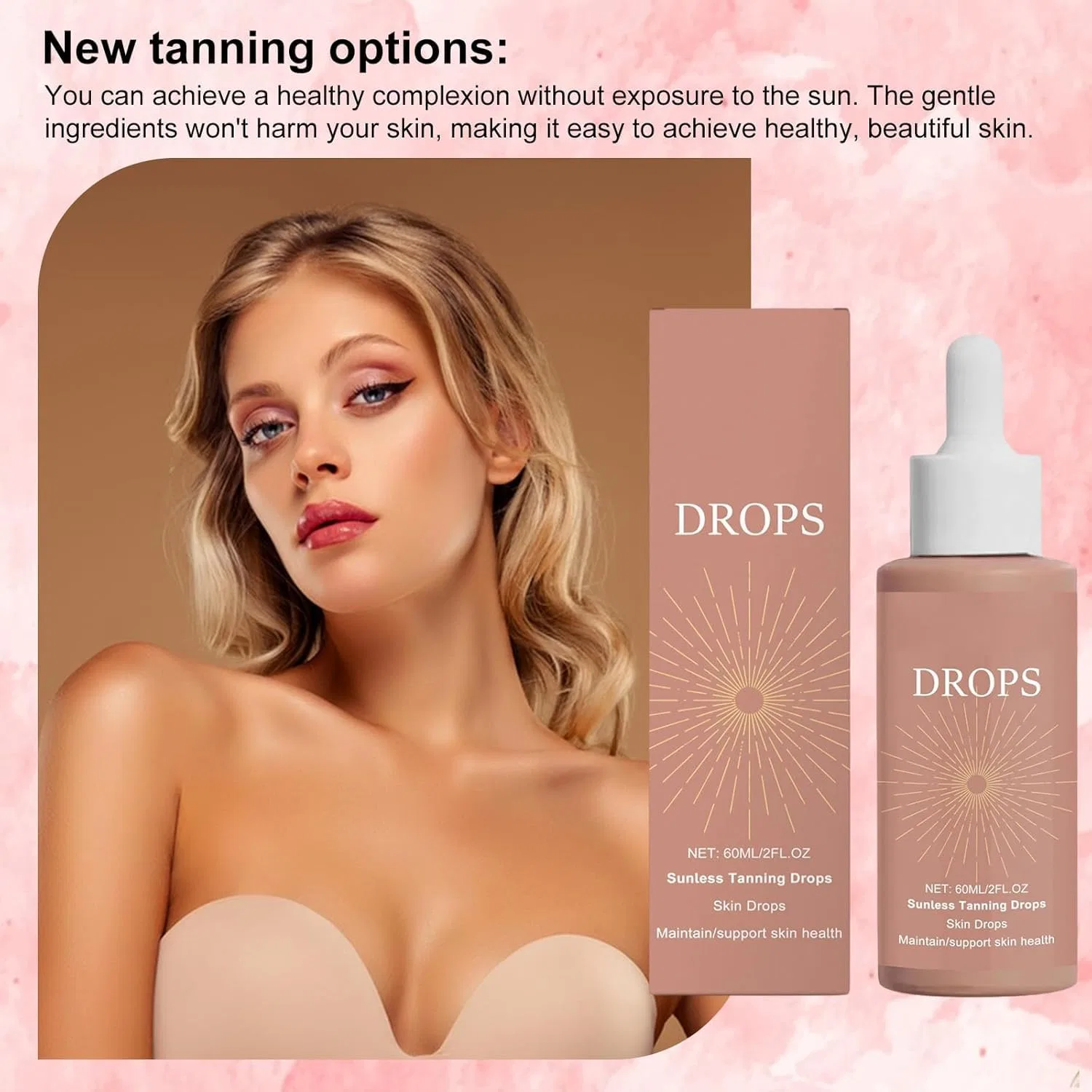 Капли для загара «SunGlow Tanning Drops» для тела и лица Hutrade — фото 3